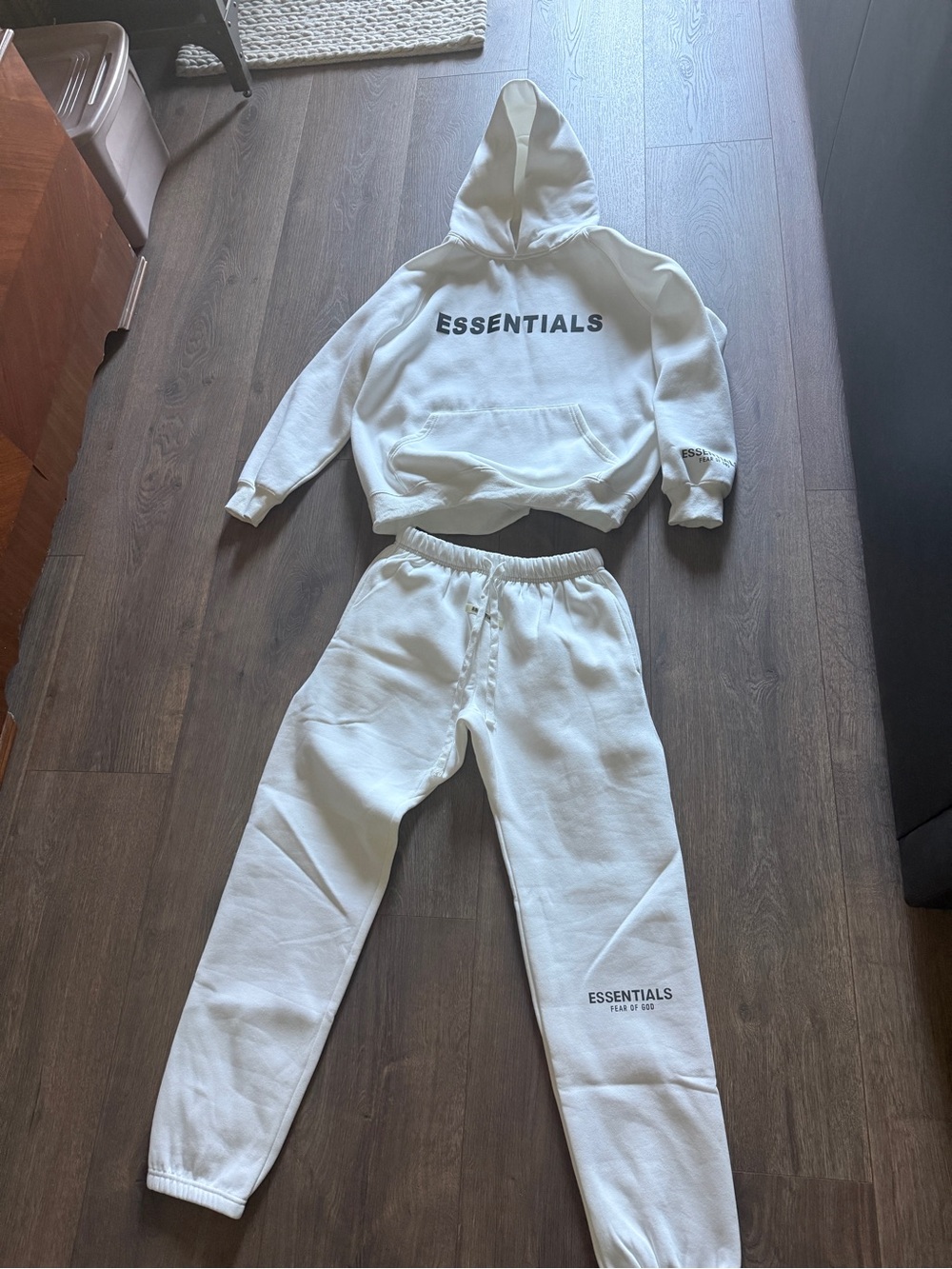 Fear of God Women White ESSENTIALS Sweatpants & Hoodie Set